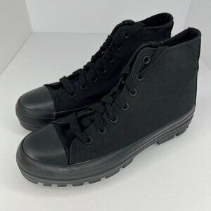 No Bo Womens WMNB42AC013L Black Platform Lace Up High-Top Size 10 Sneakers